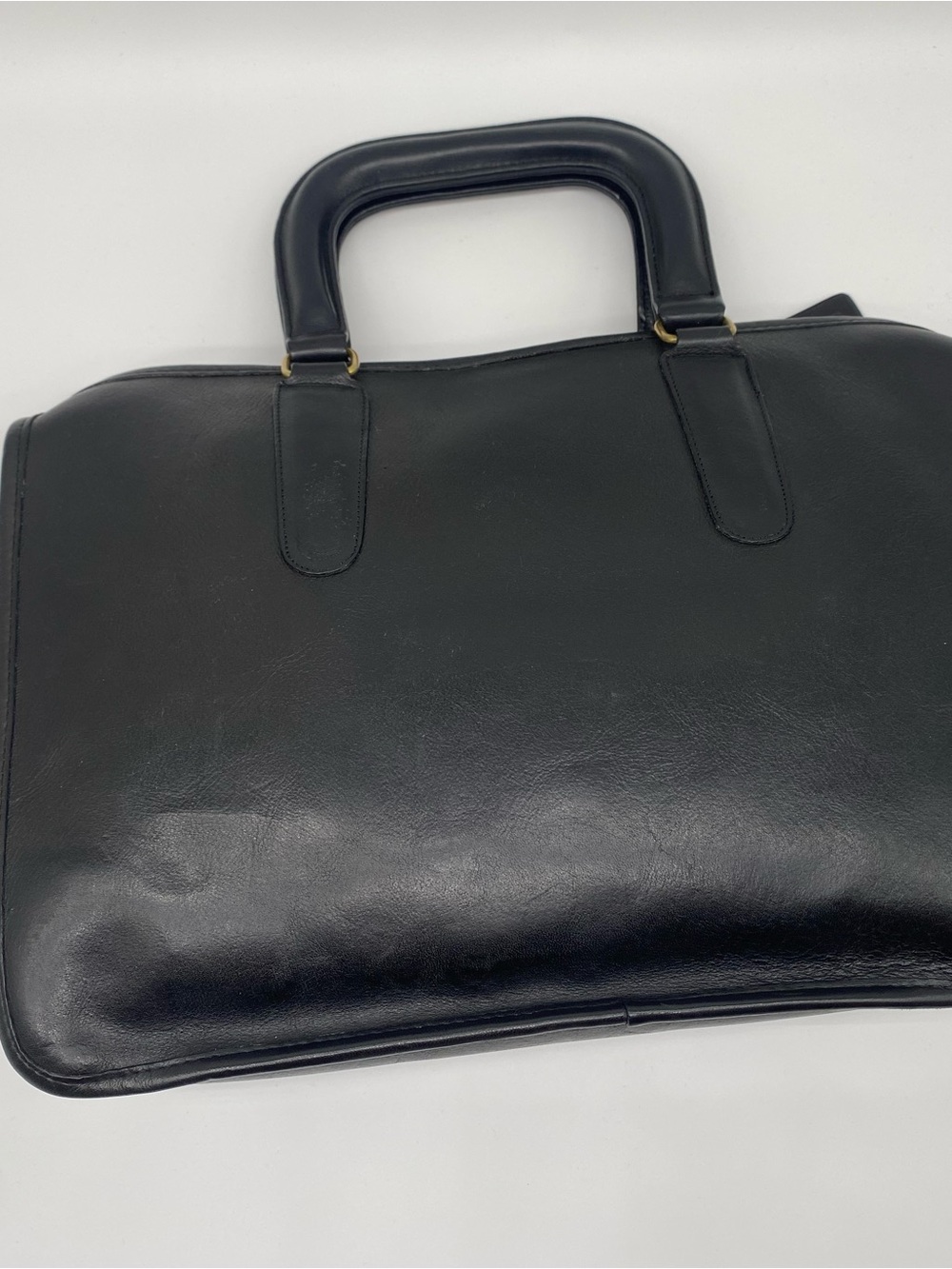 Coach Black Leather Satchel with Top Handles